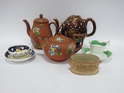 Lot 1214 - Rockingham Pottery Tea Cups & Saucers (x 2),...