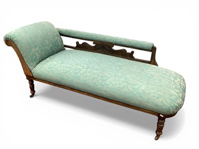 Lot 1536 - Edwardian Beech Framed Chaise Lounge ,with...