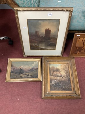 Lot 1528 - XIX Century School, Figures by River Near...