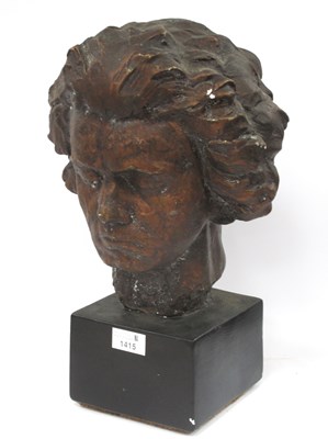 Lot 1415 - Painted Chalk Bust of Beethoven, stamped 2683...