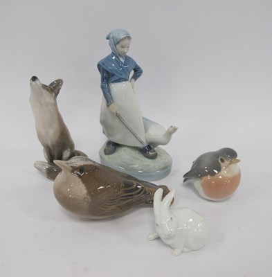 Lot 1256 - Royal Copenhagen Lady and Goose 067, 18cm tall,...