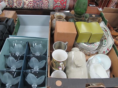 Lot 1065 - Oil Lamp, ceramics, glassware, foot warmer,...