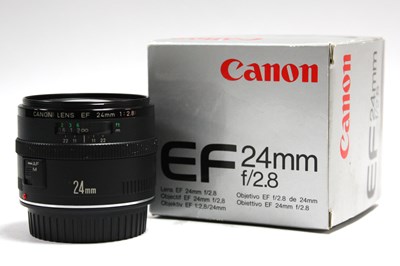 Lot 787 - Canon EF 24mm f/2.8 Lens, rear lens cap, in...