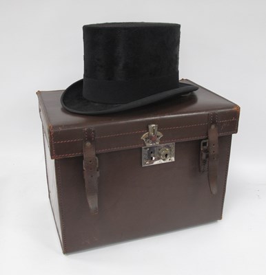 Lot 1423 - Black Silk Top Hat, labelled Rowans, inner...