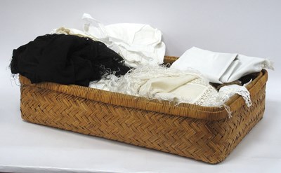 Lot 1448 - Moses Basket, vintage white bloomers, apron,...