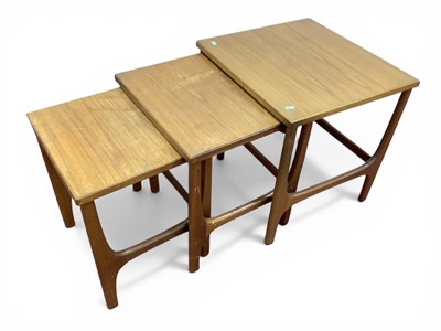 Lot 1631 - A Nest of Three Teak Coffee Tables, the widest...