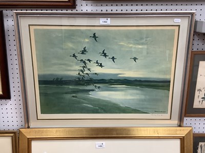 Lot 1515 - Peter Scott 'Widgeon Beyond the Dunes', Colour...