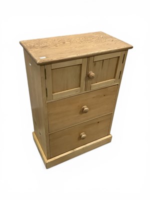 Lot 1543 - Pine Bathroom Cabinet with twin panelled doors,...
