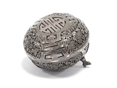 Lot 1086 - A Chinese Silver Pot Pourri Bowl and Cover, of...