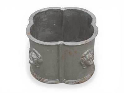 Lot 1524 - XIX Century Iron Planter, quarterfoil shaped,...