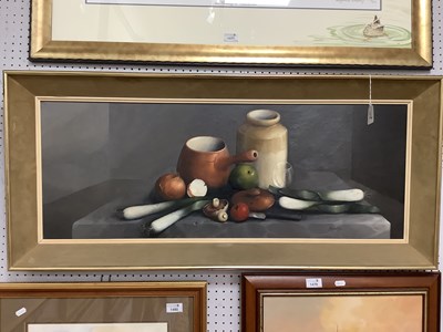 Lot 1478 - George Leslie Reekie, still life of vegetables...