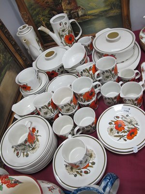Lot 1194 - Meakin 'Poppy' Table Pottery of approx 68 pieces.