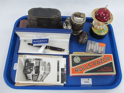 Lot 1305 - Binoculars, Waterman Pen, Zodiac musical...