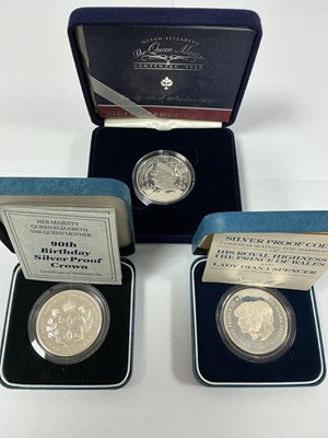 Lot 564 - Three Royal Mint Silver Proof Crowns, includes...