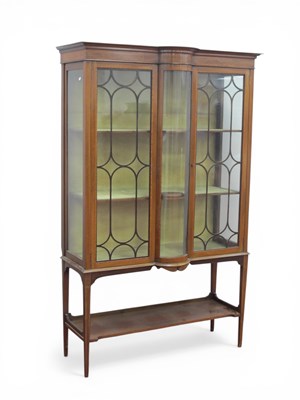 Lot 1456 - An Edwardian Mahogany Inlaid Bow Fronted...