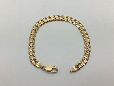 Lot 114 - A Flat Curb Link Bracelet, of uniform design,...