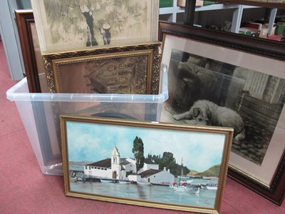 Lot 1093 - Artworks and prints, all framed, including...