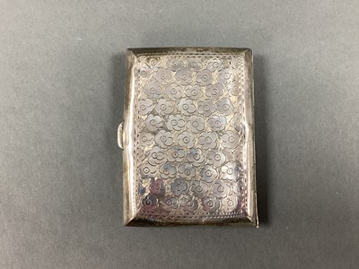 Lot 62 - A Hallmarked Silver Floral Patterned Cigarette...
