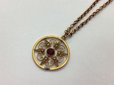 Lot 129 - An Edwardian Style Seed Pearl Set Pendant, the...
