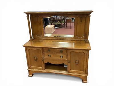 Lot 1624 - Early XX Century Oak Mirrorback Sideboard,...
