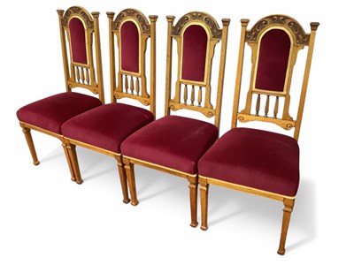 Lot 1619 - A Set of Four Early XX Century Oak Dining...