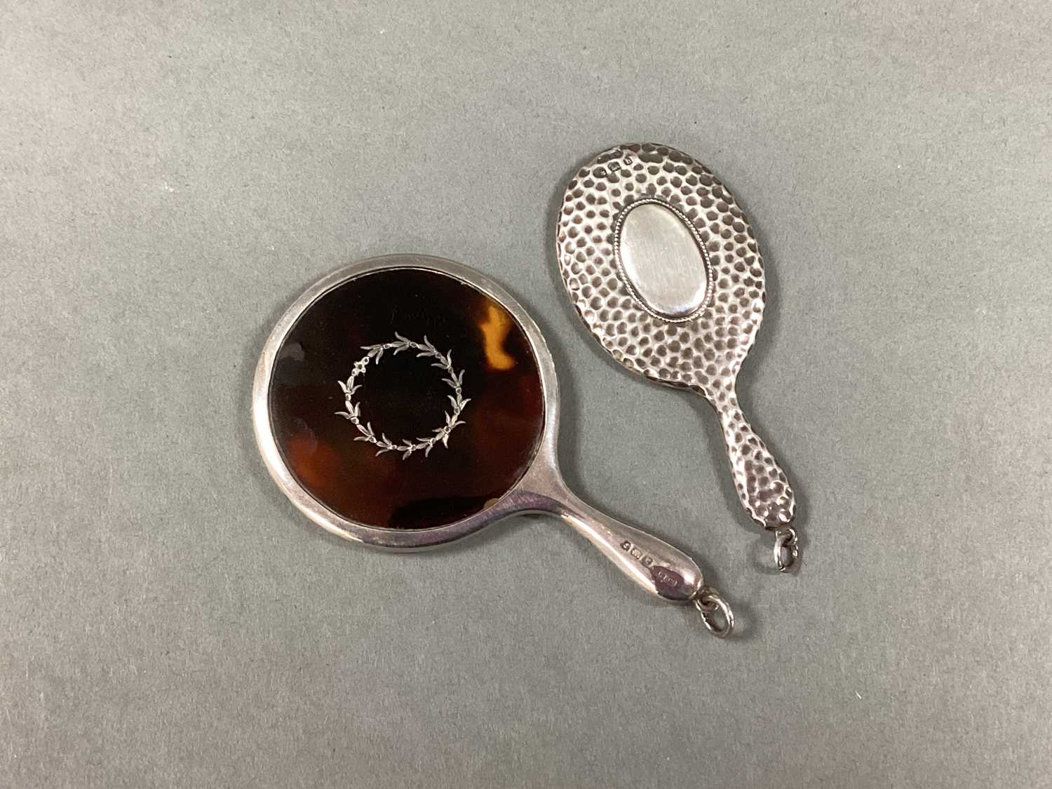 Lot 57 - A Hallmarked Silver Miniature Hand Mirror,...