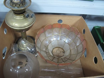 Lot 1133 - Brass Oil Lamp circa 1900, with black glaze...