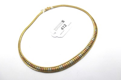 Lot 412 - A 9ct Three Colour Gold Necklace, of graduated...