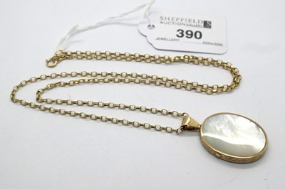 Lot 390 - A Modern 9ct Gold Turquoise and Mother of...