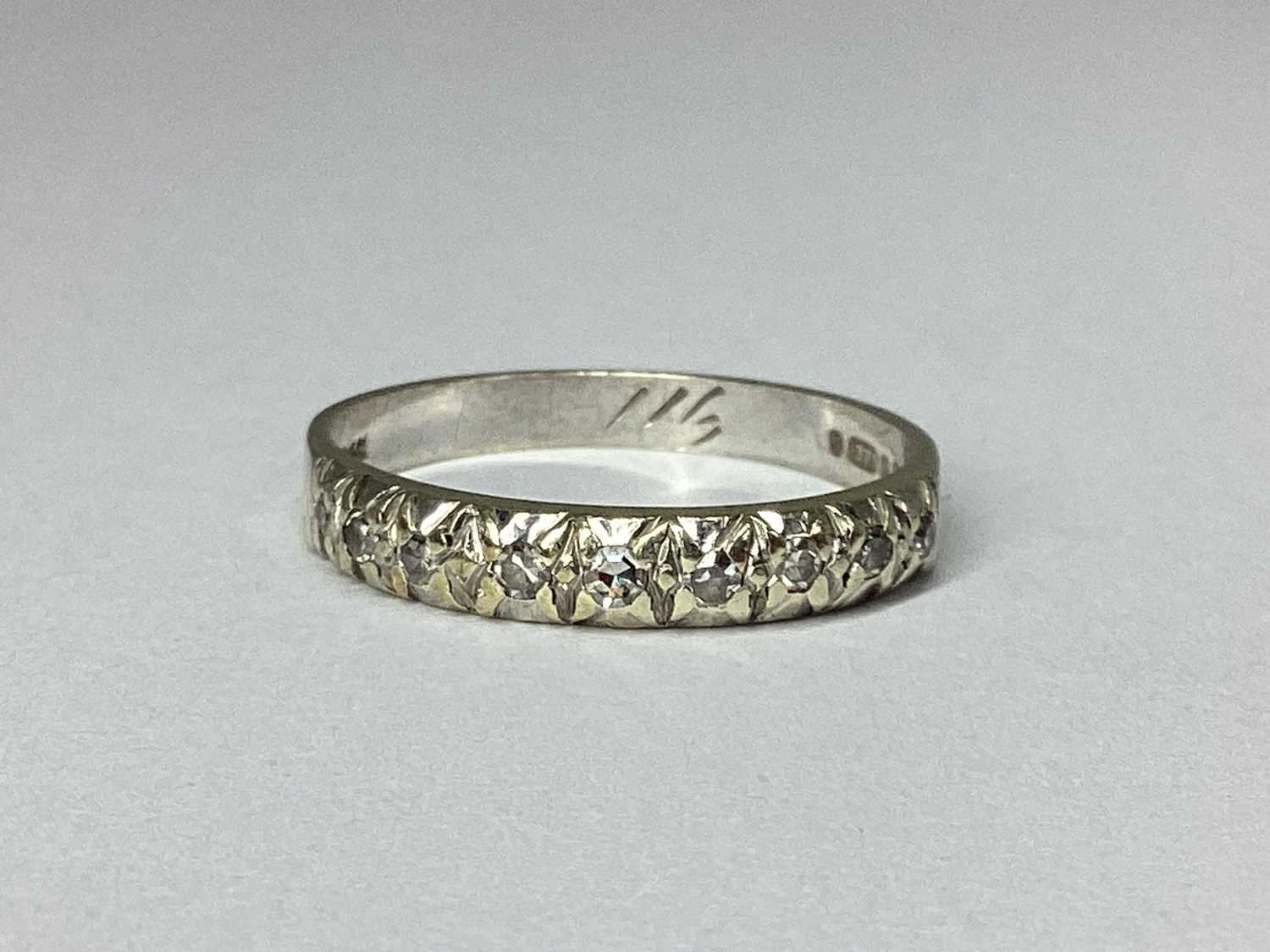 Lot 82 - A 9ct White Gold Half Eternity Style Ring, of...