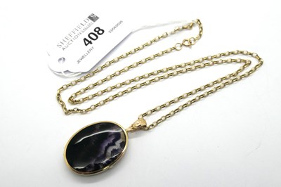 Lot 408 - A Modern 9ct Gold Blue John and Goldstone...