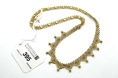 Lot 395 - A Decorative Flat Link Textured Necklace, to...