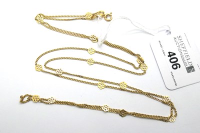 Lot 406 - A Fancy Link Long Chain, uniform chain with...