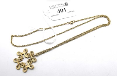 Lot 401 - Malcolm Gray; A 9ct Gold Openwork Pendant, of...