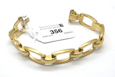 Lot 356 - A 9ct Gold Geometric Link Bracelet, of uniform...