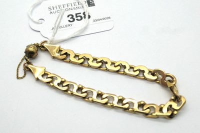 Lot 358 - A 9ct Gold Fancy Link Bracelet, of geometric...