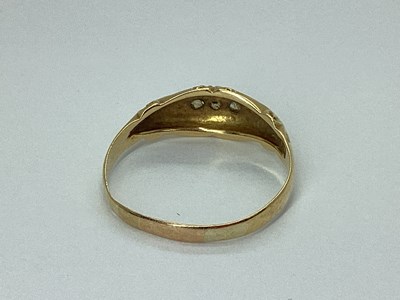 Lot 76 - An Antique Boat Shape Ring, inset with five...