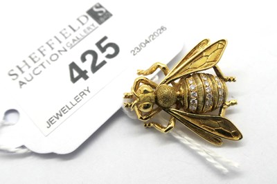 Lot 425 - A Modern Diamond Set Novelty Bee Brooch,...