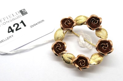 Lot 421 - A 9ct Two Colour Gold Flowerhead Circlet...