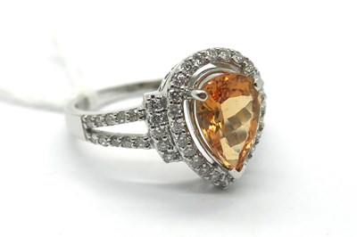 Lot 261 - A Modern 18ct White Gold Diamond Set Dress...