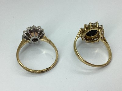 Lot 85 - Two 9ct Gold Flowerhead Style Cluster Rings,...