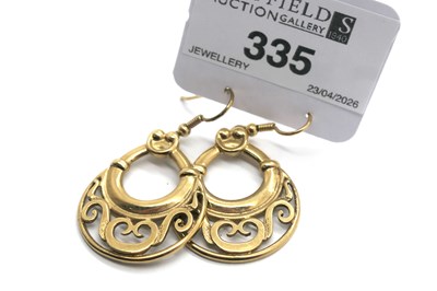 Lot 335 - Ola Marie Gorie; A Pair of 9ct Gold Openwork...