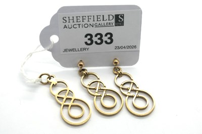 Lot 333 - Ola Marie Gorie; A Pair of 9ct Gold Openwork...