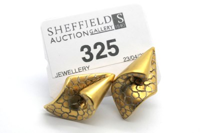 Lot 325 - A Pair of Modern 9ct Gold Earrings, of...