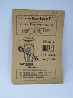 Lot 600 - 1933-34 Castleford v. Wakefield Trinity Twelve...