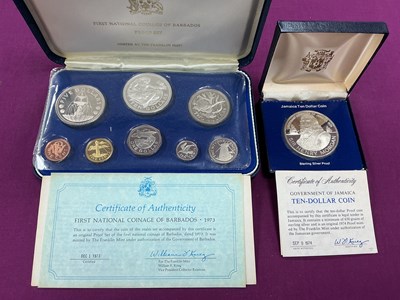 Lot 474 - 1974 Jamaica Silver Proof $10 Coin, together...