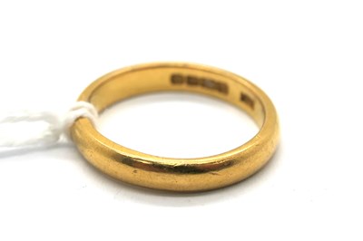 Lot 263 - A 22ct Gold Plain Wedding Band, (finger size...