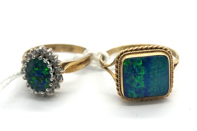 Lot 272 - A 9ct Gold Black Opal Cushion Shape Dress Ring,...