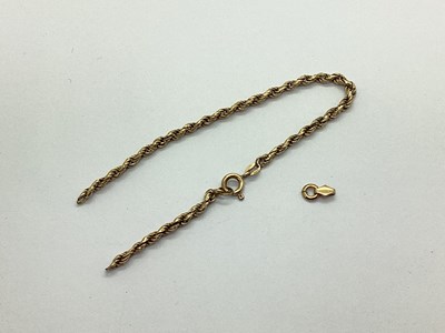 Lot 148 - A Ropetwist Style Bracelet, (broken), stamped "...