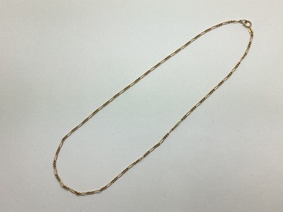 Lot 140 - A Fine Figaro Link Chain, stamped "375", to...